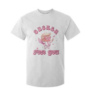 Funny Valentine's Day Cupid Trump T Shirt For Kid Sucker For You TS09 White Print Your Wear