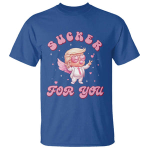 Funny Valentine's Day Cupid Trump T Shirt Sucker For You TS09 Royal Blue Print Your Wear