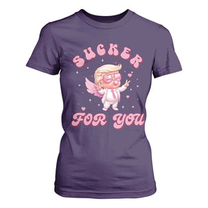 Funny Valentine's Day Cupid Trump T Shirt For Women Sucker For You TS09 Purple Print Your Wear