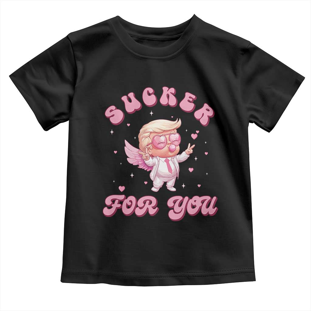 Funny Valentine's Day Cupid Trump Toddler T Shirt Sucker For You TS09 Black Print Your Wear