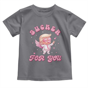 Funny Valentine's Day Cupid Trump Toddler T Shirt Sucker For You TS09 Charcoal Print Your Wear