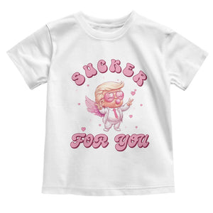 Funny Valentine's Day Cupid Trump Toddler T Shirt Sucker For You TS09 White Print Your Wear