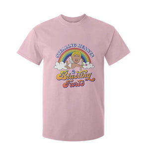 Funny Valentine's Day Cupid Trump T Shirt For Kid Stealing Hearts And Blasting Fart TS09 Light Pink Print Your Wear