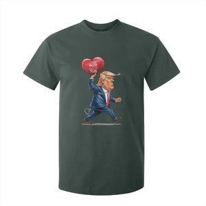 Funny Valentine's Day Trump T Shirt For Kid Stealing Hearts And Blasting Fart TS09 Dark Forest Green Print Your Wear