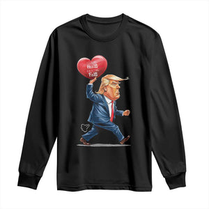 Funny Valentine's Day Trump Long Sleeve Shirt Stealing Hearts And Blasting Fart TS09 Black Print Your Wear