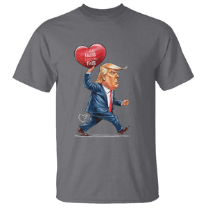 Funny Valentine's Day Trump T Shirt Stealing Hearts And Blasting Fart TS09 Charcoal Print Your Wear