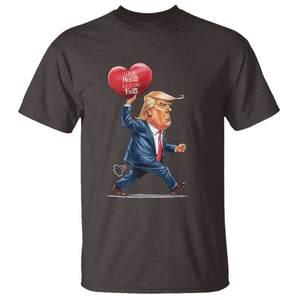 Funny Valentine's Day Trump T Shirt Stealing Hearts And Blasting Fart TS09 Dark Chocolate Print Your Wear