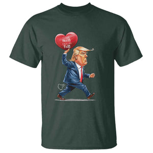 Funny Valentine's Day Trump T Shirt Stealing Hearts And Blasting Fart TS09 Dark Forest Green Print Your Wear