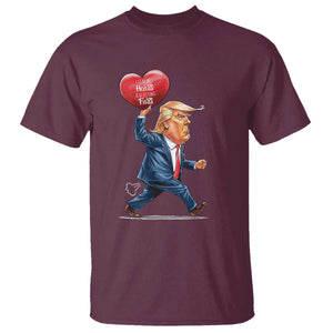 Funny Valentine's Day Trump T Shirt Stealing Hearts And Blasting Fart TS09 Maroon Print Your Wear