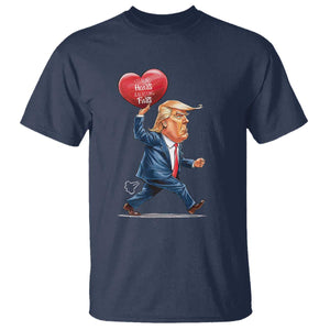 Funny Valentine's Day Trump T Shirt Stealing Hearts And Blasting Fart TS09 Navy Print Your Wear