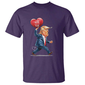 Funny Valentine's Day Trump T Shirt Stealing Hearts And Blasting Fart TS09 Purple Print Your Wear