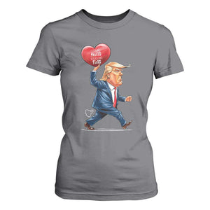 Funny Valentine's Day Trump T Shirt For Women Stealing Hearts And Blasting Fart TS09 Charcoal Print Your Wear