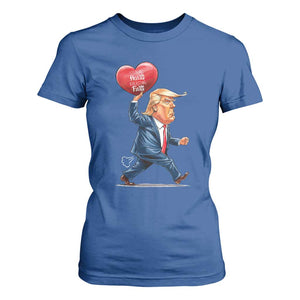 Funny Valentine's Day Trump T Shirt For Women Stealing Hearts And Blasting Fart TS09 Royal Blue Print Your Wear