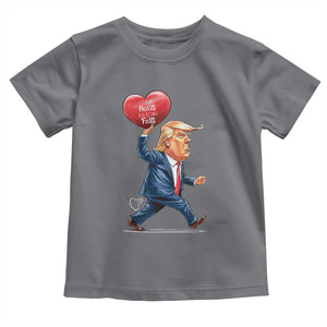 Funny Valentine's Day Trump Toddler T Shirt Stealing Hearts And Blasting Fart TS09 Charcoal Print Your Wear