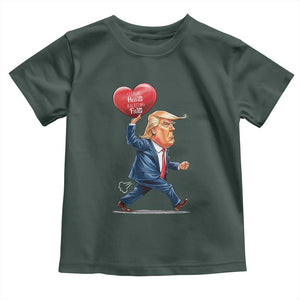 Funny Valentine's Day Trump Toddler T Shirt Stealing Hearts And Blasting Fart TS09 Dark Forest Green Print Your Wear