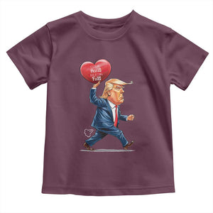 Funny Valentine's Day Trump Toddler T Shirt Stealing Hearts And Blasting Fart TS09 Maroon Print Your Wear