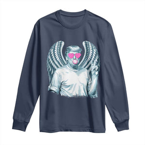 Trump Cupid Vibes Long Sleeve Shirt Trump Bubble Gum TS09 Navy Print Your Wear