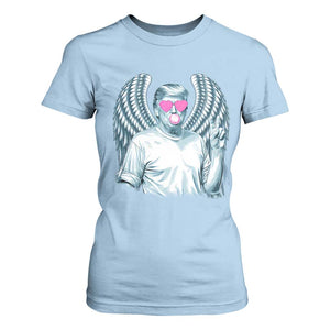 Trump Cupid Vibes T Shirt For Women Trump Bubble Gum TS09 Light Blue Print Your Wear