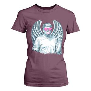 Trump Cupid Vibes T Shirt For Women Trump Bubble Gum TS09 Maroon Print Your Wear