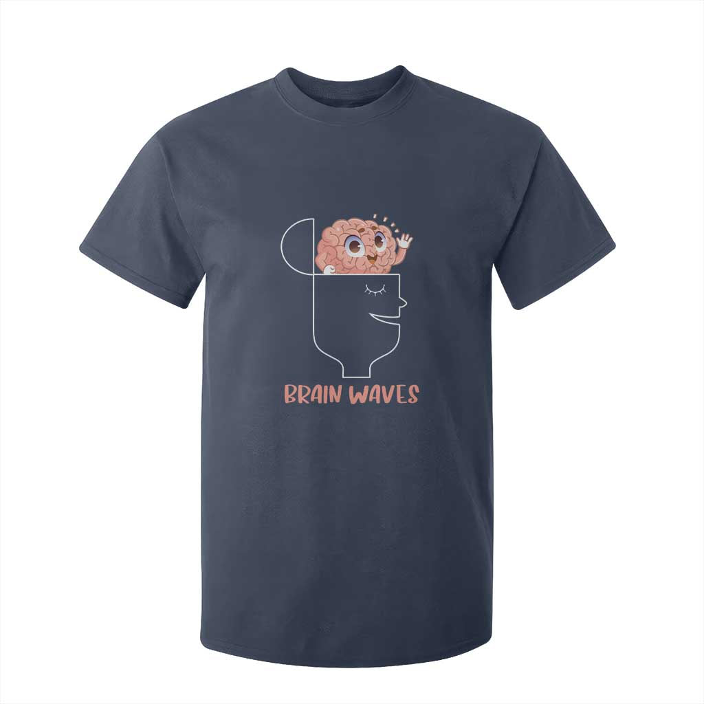 Funny Neuroscience Brain Waves T Shirt For Kid TS09 Navy Print Your Wear