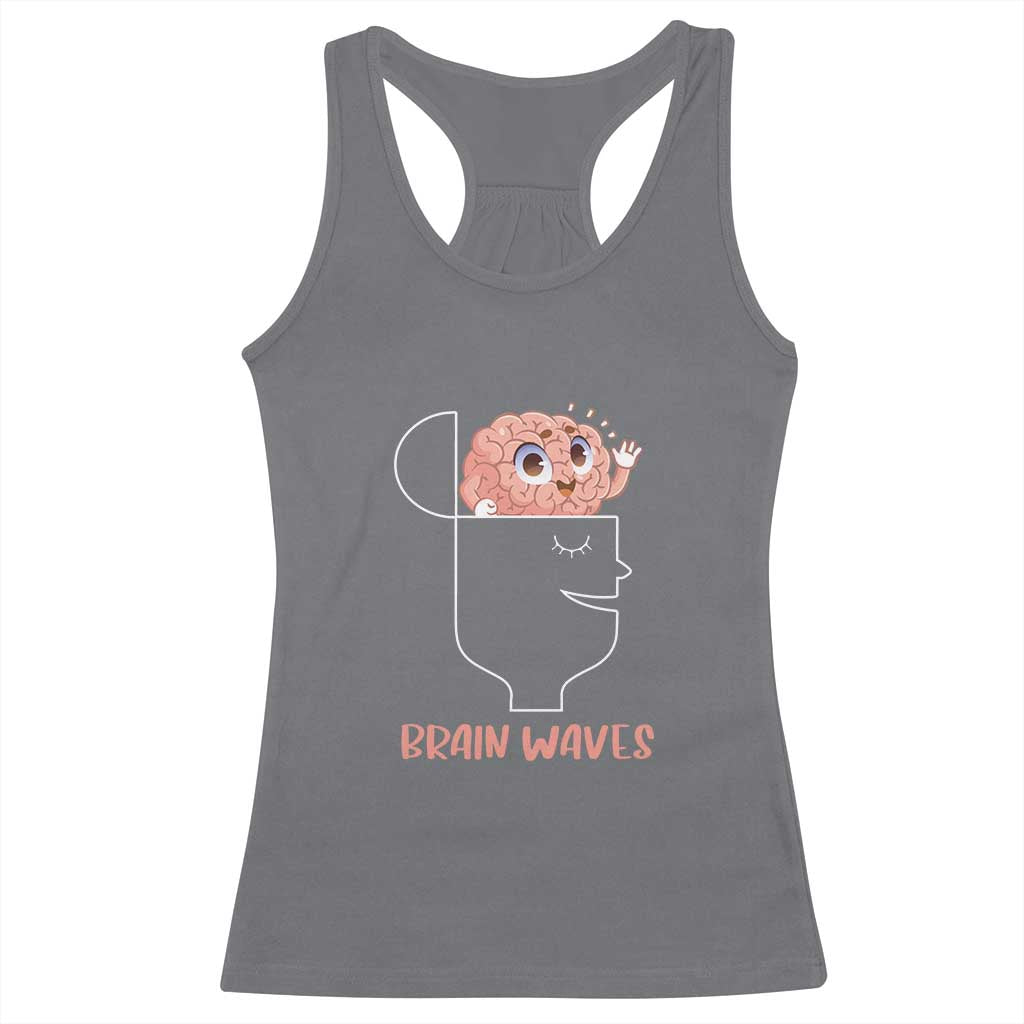 Funny Neuroscience Brain Waves Racerback Tank Top TS09 Charcoal Print Your Wear