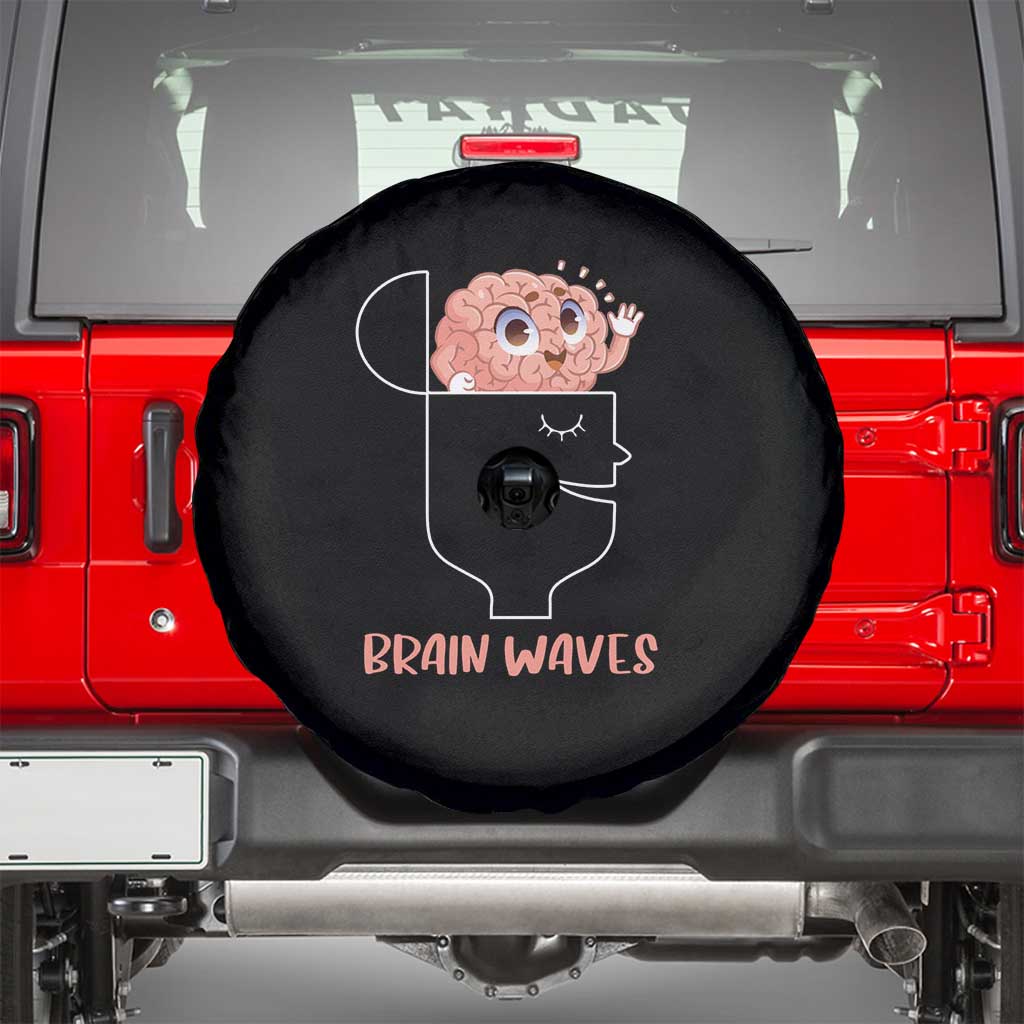 Funny Neuroscience Brain Waves Spare Tire Cover TS09 Black Print Your Wear