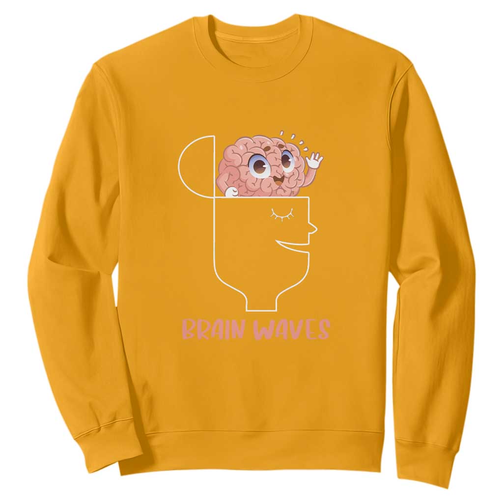 Funny Neuroscience Brain Waves Sweatshirt TS09 Gold Print Your Wear