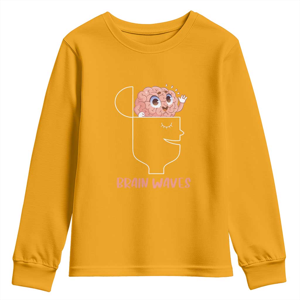Funny Neuroscience Brain Waves Youth Sweatshirt TS09 Gold Print Your Wear