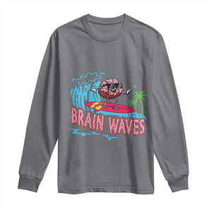 Funny Brain Waves Neuroscience Long Sleeve Shirt TS09 Charcoal Print Your Wear