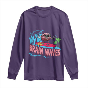 Funny Brain Waves Neuroscience Long Sleeve Shirt TS09 Purple Print Your Wear