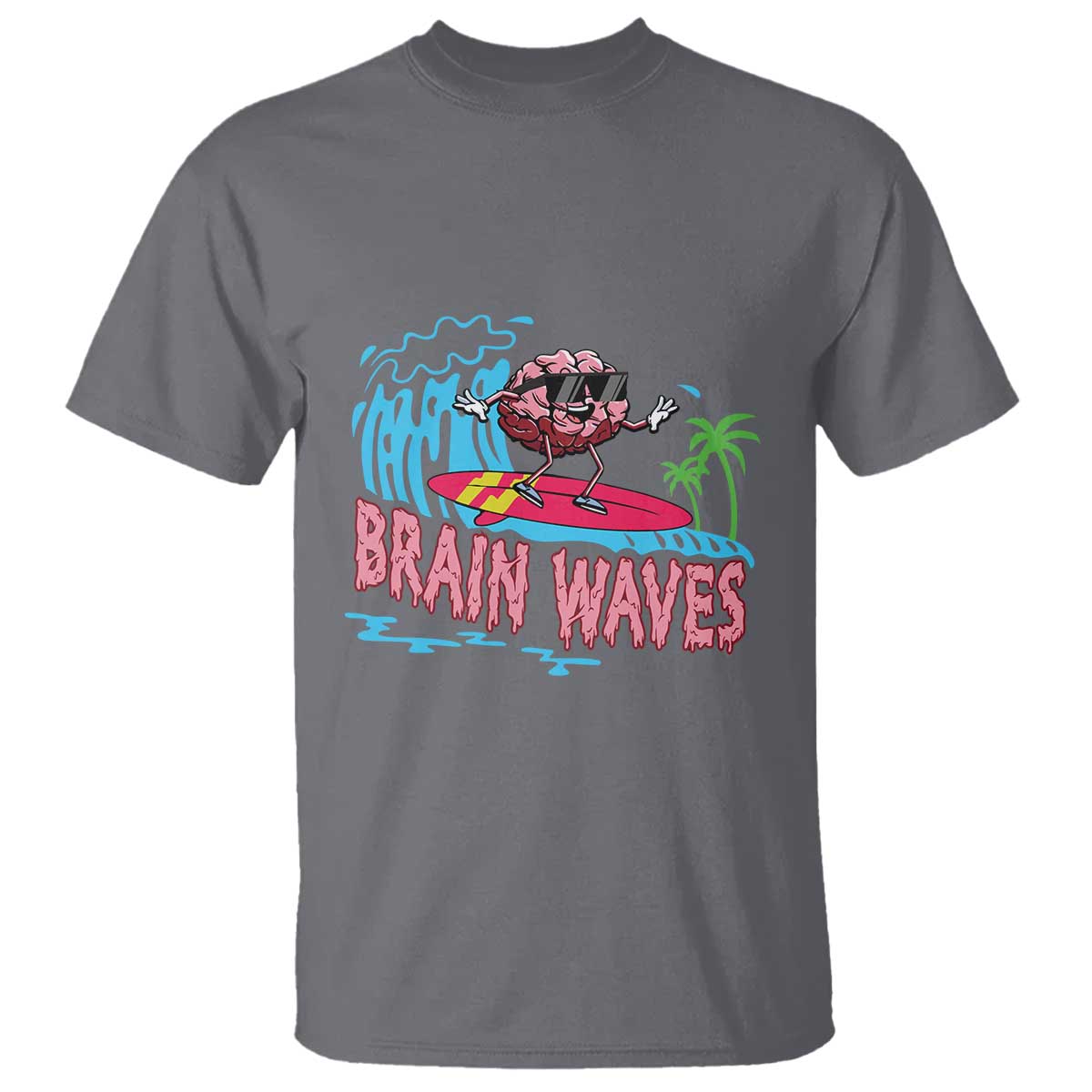 Funny Brain Waves Neuroscience T Shirt TS09 Charcoal Print Your Wear