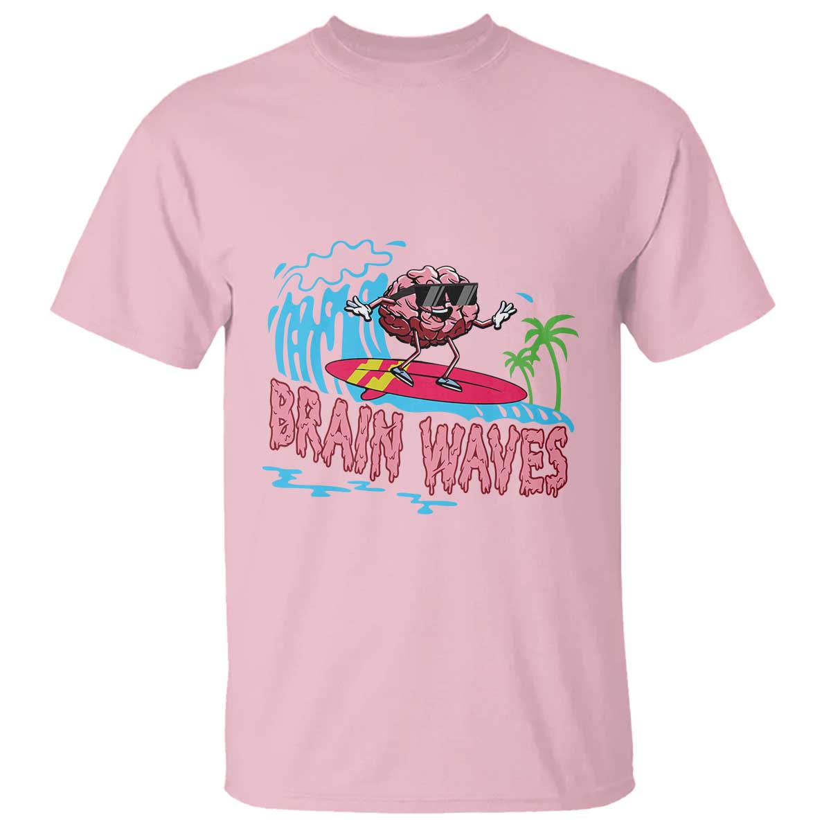 Funny Brain Waves Neuroscience T Shirt TS09 Light Pink Print Your Wear