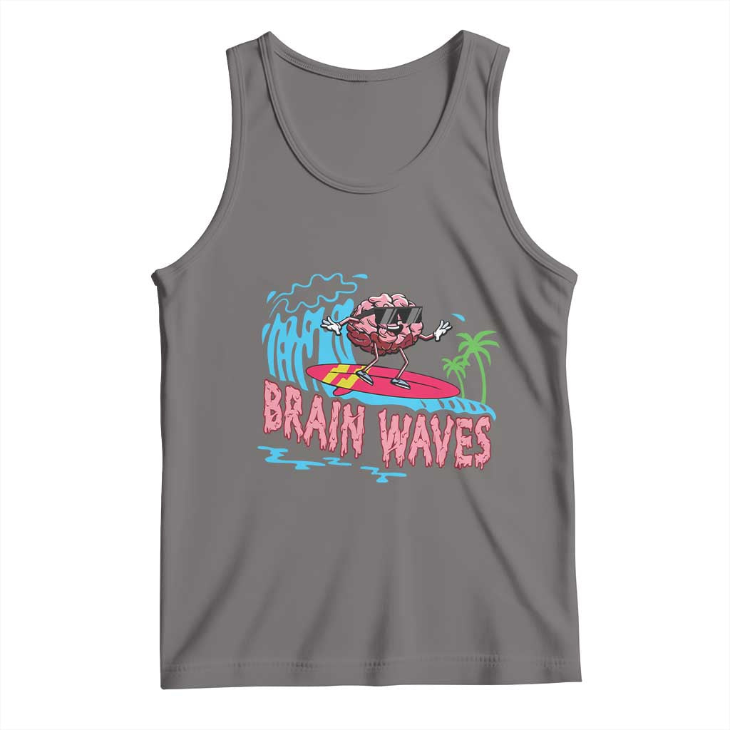 Funny Brain Waves Neuroscience Tank Top TS09 Deep Heather Print Your Wear
