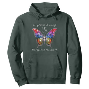 Transplant Recipient Hoodie On Grateful Wings I Fly TS09 Dark Forest Green Print Your Wear