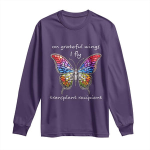 Transplant Recipient Long Sleeve Shirt On Grateful Wings I Fly TS09 Purple Print Your Wear