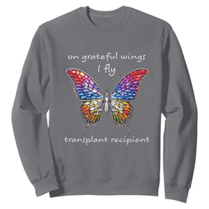 Transplant Recipient Sweatshirt On Grateful Wings I Fly TS09 Charcoal Print Your Wear