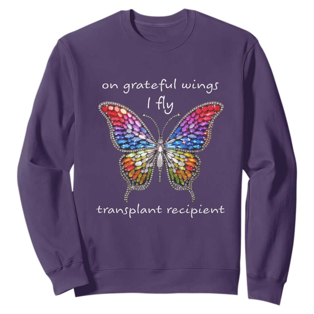 Transplant Recipient Sweatshirt On Grateful Wings I Fly TS09 Purple Print Your Wear