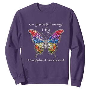 Transplant Recipient Sweatshirt On Grateful Wings I Fly TS09 Purple Print Your Wear