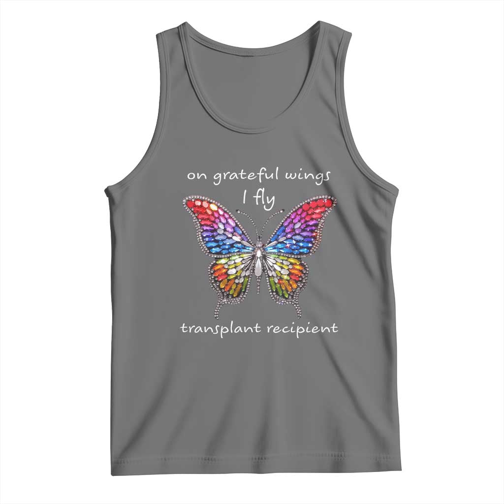 Transplant Recipient Tank Top On Grateful Wings I Fly TS09 Black Heather Print Your Wear
