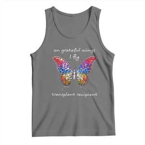 Transplant Recipient Tank Top On Grateful Wings I Fly TS09 Black Heather Print Your Wear