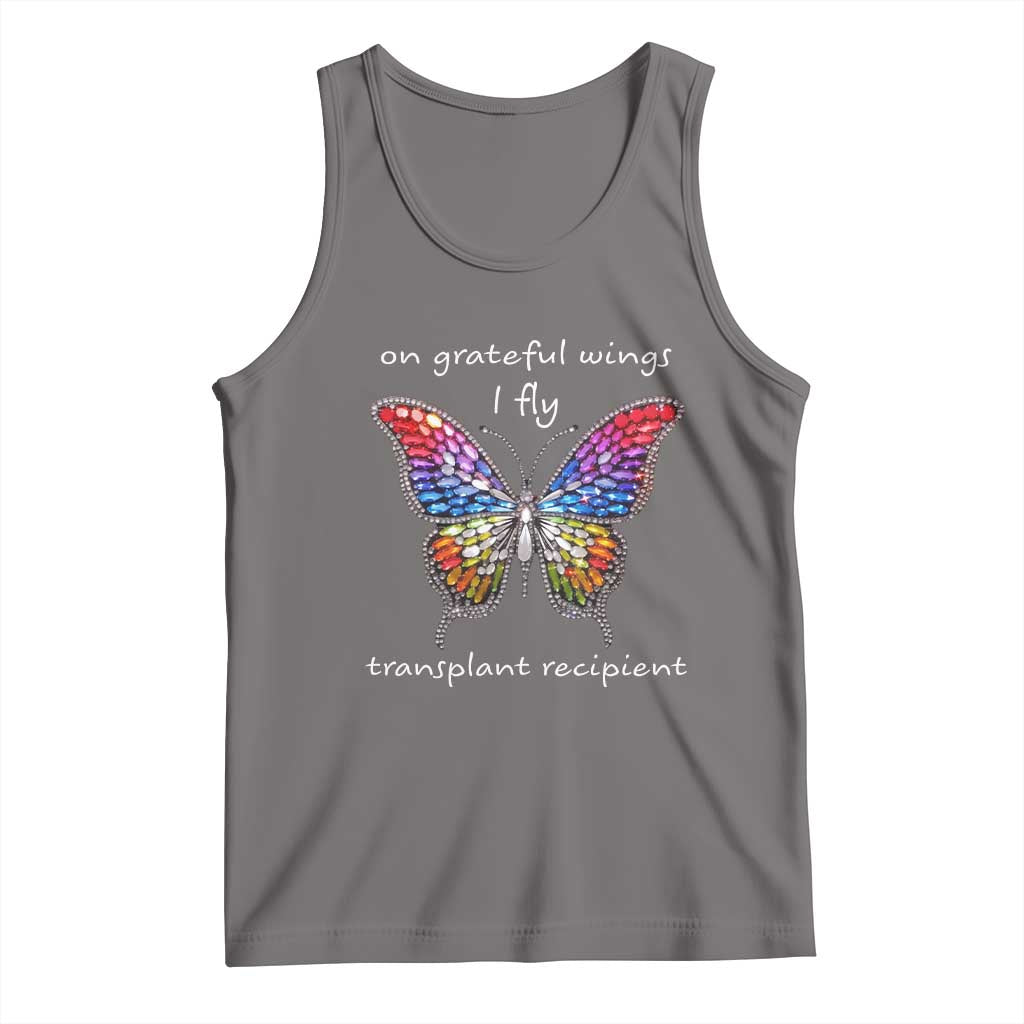 Transplant Recipient Tank Top On Grateful Wings I Fly TS09 Deep Heather Print Your Wear