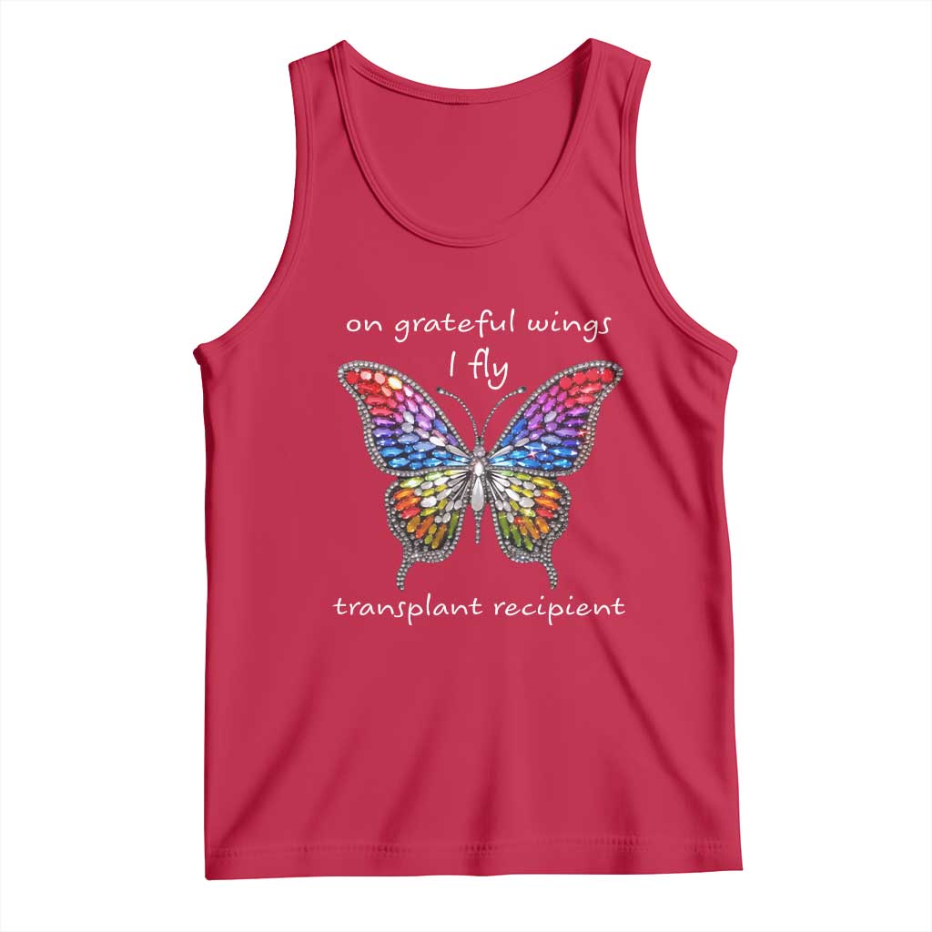 Transplant Recipient Tank Top On Grateful Wings I Fly TS09 Red Print Your Wear