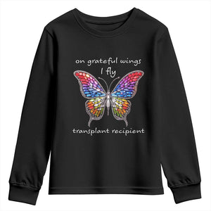 Transplant Recipient Youth Sweatshirt On Grateful Wings I Fly TS09 Black Print Your Wear