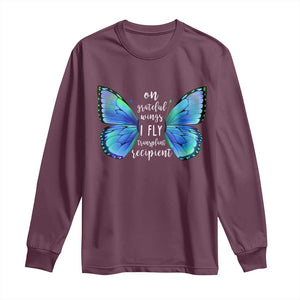 Transplant Recipient On Grateful Wings I Fly Long Sleeve Shirt TS09 Maroon Print Your Wear