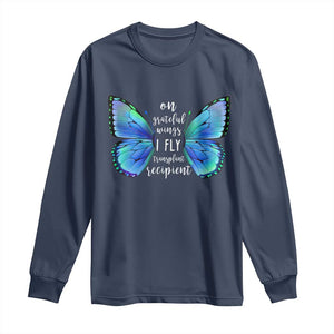 Transplant Recipient On Grateful Wings I Fly Long Sleeve Shirt TS09 Navy Print Your Wear