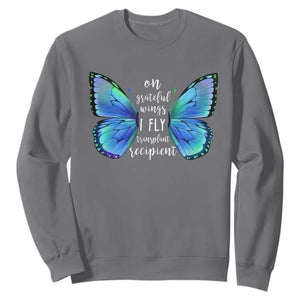 Transplant Recipient On Grateful Wings I Fly Sweatshirt TS09 Charcoal Print Your Wear