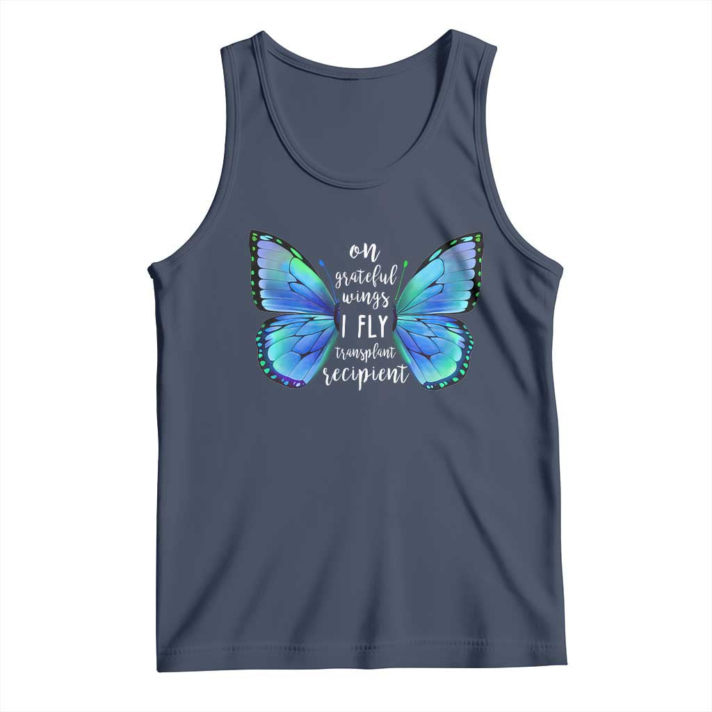 Transplant Recipient On Grateful Wings I Fly Tank Top TS09 Navy Print Your Wear
