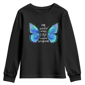 Transplant Recipient On Grateful Wings I Fly Youth Sweatshirt TS09 Black Print Your Wear