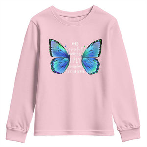 Transplant Recipient On Grateful Wings I Fly Youth Sweatshirt TS09 Light Pink Print Your Wear