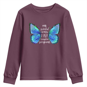 Transplant Recipient On Grateful Wings I Fly Youth Sweatshirt TS09 Maroon Print Your Wear